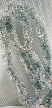 Мишура 1 штука, диаметр 40мм, длина 1,7м, серебристая