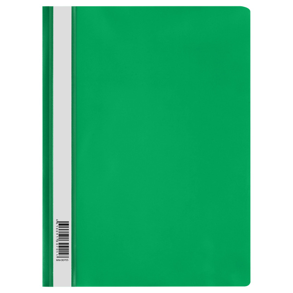 Папка-скоросшиватель СТАММ А4 пластик, прозрачный верхний лист, зеленая