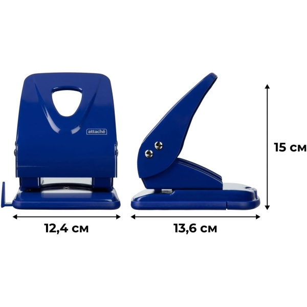 10_Дырокол до 40л Attache Symbol, металлический, синий