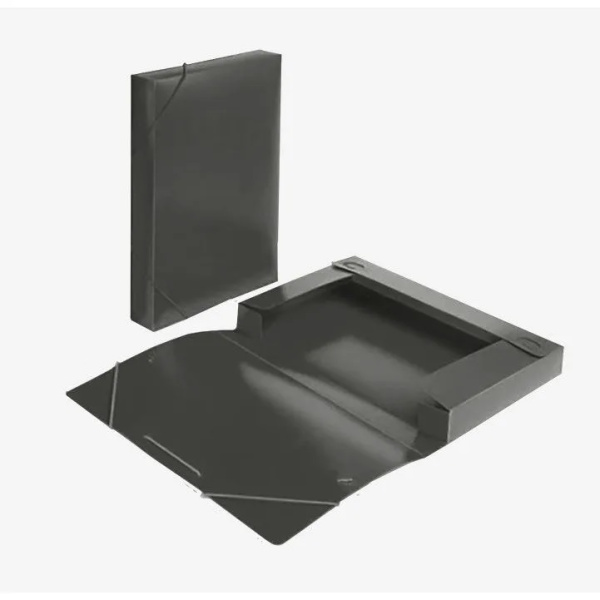 Папка-короб на резинках А4, корешок 40мм, пластик 0,7мм deVENTE, черная