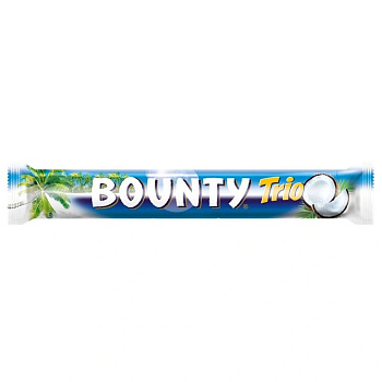 Шоколадный батончик BOUNTY Trio, молочный с кокосовой начинкой, 82,5г