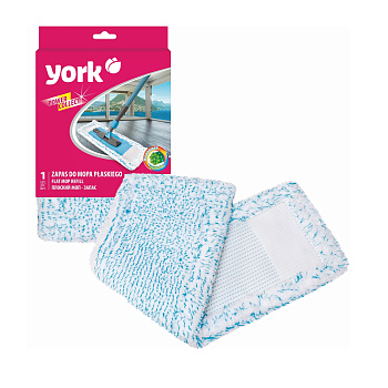 Насадка для швабры 40*10см микрофибра YORK Пауэр Коллект, с карманами, голубая