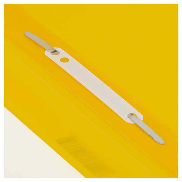 3_Папка-скоросшиватель СТАММ А5, пластик, прозрачный верхний лист, желтая