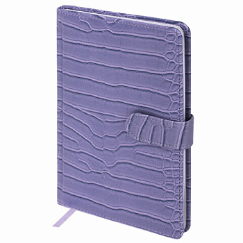 Еженедельник недатированный А5 (145*215мм) BRAUBERG Party, под кожу крокодила, сиреневый 64л