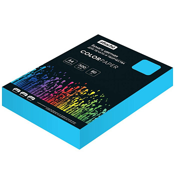 Бумага цветная А4 80 г/м2 голубая интенсив (Deep Turquoise №220) 500л Attache