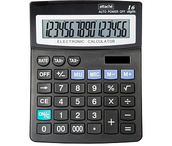 Калькулятор 16 разрядов Attache ATC-222-16F 208*160*48мм, двойное питание