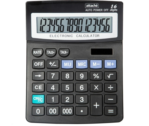 Калькулятор 16 разрядов Attache ATC-222-16F 208_160_48мм, двойное питание — копия