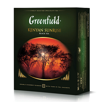 Чай пакетированный GREENFIELD Kenyan Sunrise, черный кенийский, 100п*2г, 0600-09