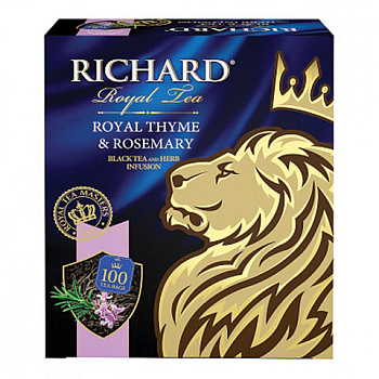 Чай пакетированный RICHARD Royal Thyme&Rosemary, черный с чабрецом и розмарином, 100п*2г, 100647