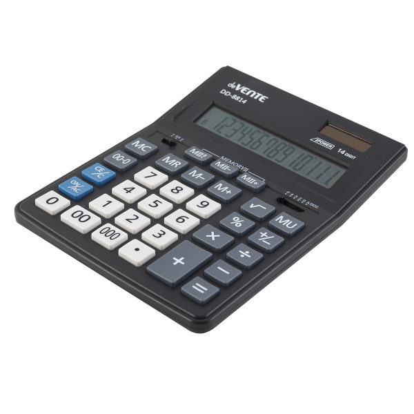 2_Калькулятор 14 разрядов deVENTE DD-8814, 155_205мм, двойное питание
