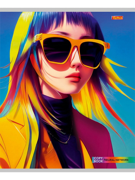 5_Тетрадь А5 48л клетка, скоба REMIX Кислотные оттенки, ассорти