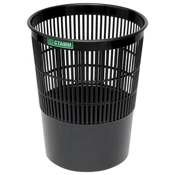 Корзина для бумаг 14л СТАММ КР51, сетчатая, черная