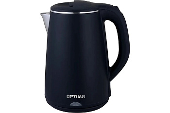 Чайник Optima EK-2002PS, 2л, 2000Вт, закрытый нагревательный элемент, черный