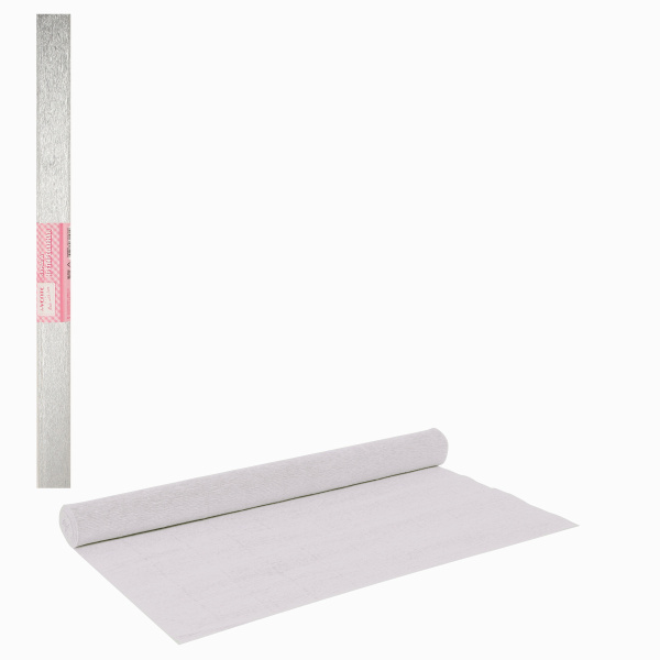 Бумага гофрированная (креповая) ПЛОТНАЯ, 32 г_м2, 50_250см, в рулоне deVENTE, серебряная