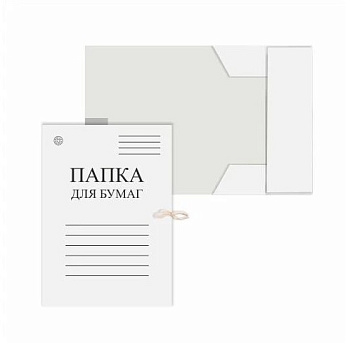 Папка с завязками немелованный картон 400г/м2 DOLCE COSTO, белая