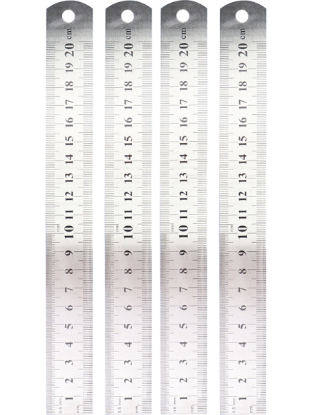 Линейка 20см металлическая PROF-PRESS, в индивидуальной упаковке