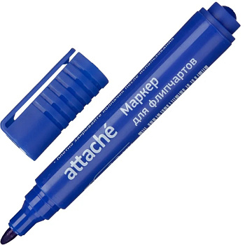 Маркер для флипчарта Attache непропитывающий 2,5мм, синий