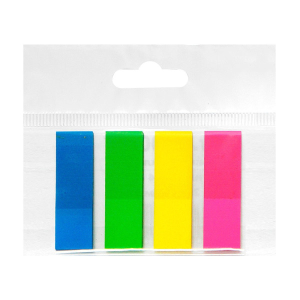 Клейкие закладки пластиковые 12_45мм 4 цвета по 25л КМ