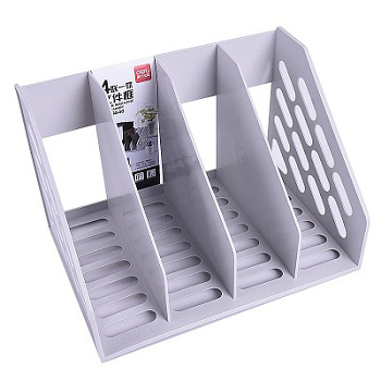 Лоток вертикальный 4 секции монолитный Deli, серый