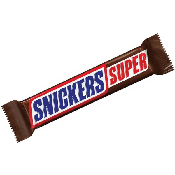 3_Шоколадный батончик SNICKERS Super, молочный с карамелью, арахисом и нугой, 80г