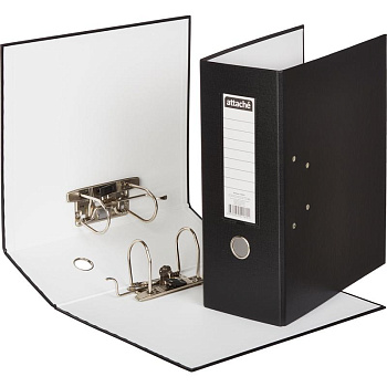 Папка-регистратор Attache корешок 125мм бумвинил, с 2 арочными механизмами, черная.