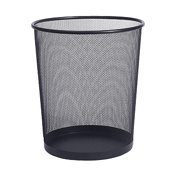 Корзина для бумаг 12л deVENTE, металлическая, сетчатая, круглая, черная