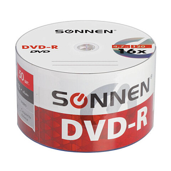 Диск DVD-R SONNEN 4,7GB 16x Bulk 50шт