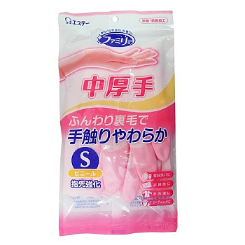 Перчатки виниловые S с х/б напылением ST Family