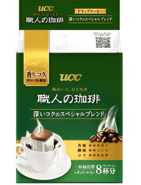 Кофе молотый в дрип-пакетах UCC Special Blend, 8 порций по 7г