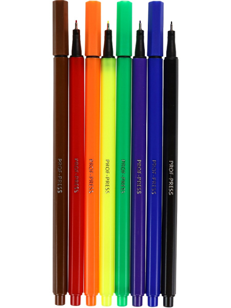 2_Набор капиллярных ручек (линеров) PROF-PRESS 8шт, ассорти