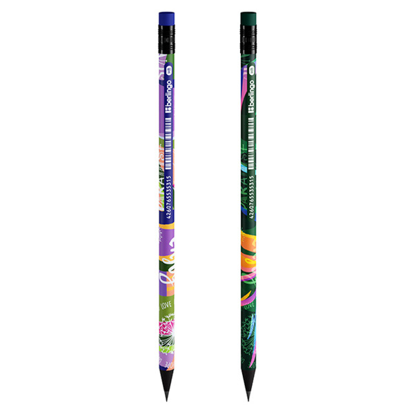 Карандаш чернографитный HB Berlingo Jumble, ассорти