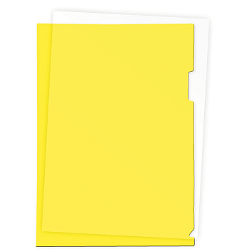 Папка-уголок A4 0,18мм, полупрозрачный плотный пластик deVENTE, желтая