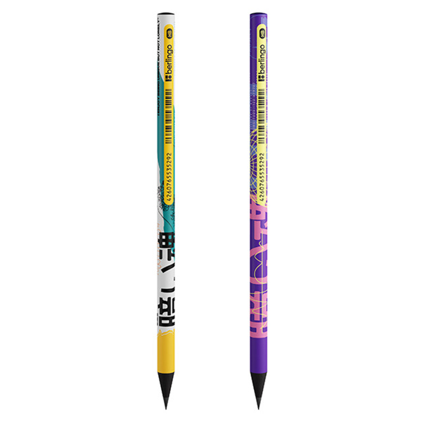 Карандаш чернографитный HB Berlingo Glyph, ассорти