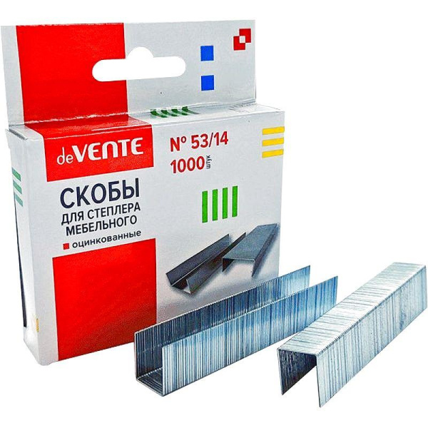 Скобы для мебельного степлера 53_14 deVENTE Repair&Craft, оцинкованные 1000 шт