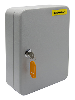 Шкаф (ключница) на 60 ключей 250*180*80мм, с замком, +60 брелоков, SILWERHOF, серый