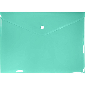 Папка-конверт на кнопке А4 0,18мм deVENTE, непрозрачная, пастельная, мятная