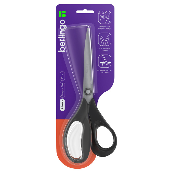 Ножницы 23см Berlingo Easycut 200, ассорти