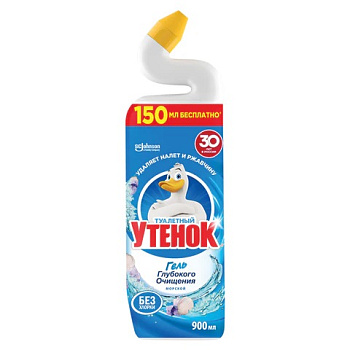 Чистящее средство 900мл ТУАЛЕТНЫЙ УТЕНОК Гель глубокого очищения Морской