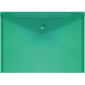 Папка-конверт на кнопке А4 0,18мм deVENTE, полупрозрачная, зеленая