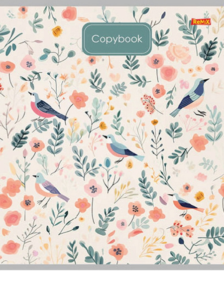 5_Тетрадь А5 48л клетка, скоба PROFIT Рисунки птичек, ассорти