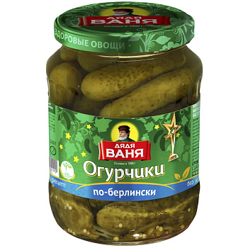 Огурчики По-берлински маринованные ДЯДЯ ВАНЯ, 680г