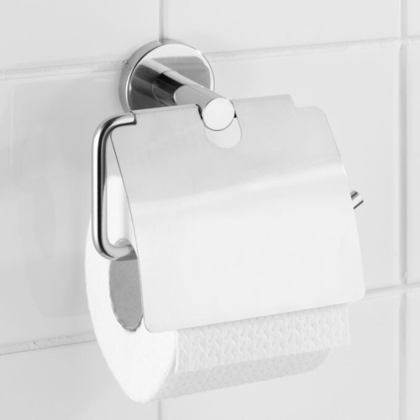2_Держатель для бытовой туалетной бумаги, хромированный металл, крепление к стене