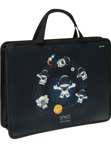 Папка на молнии А4 PROF-PRESS Космос, непрозрачная пластиковая