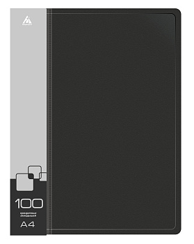 Папка 100 вкладышей БЮРОКРАТ, пластик 0,8мм, черная