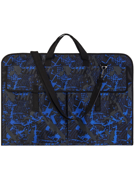 Папка художника А2 PROF-PRESS, принтованная ткань, синий на черном