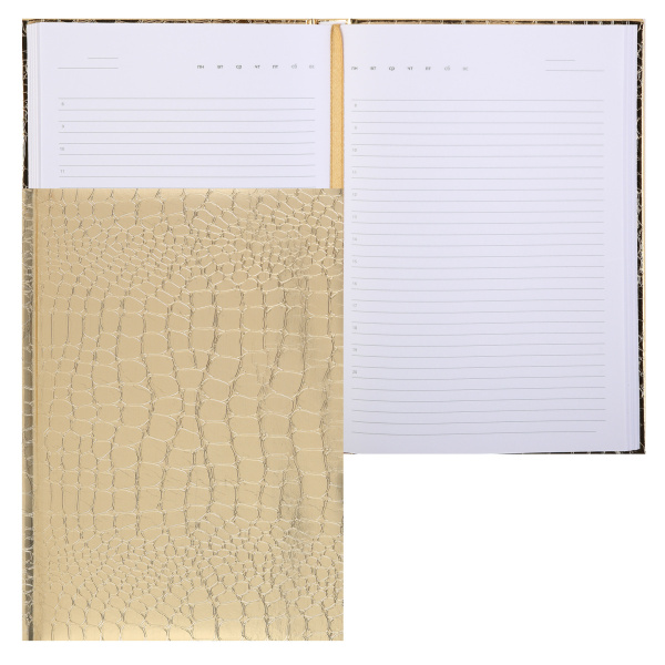 2_Ежедневник недатированный А5 ATTOMEX Arkona, бумвинил, золотистый, 136л