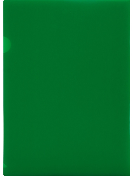 2_Папка-уголок A4 0,18мм, плотный пластик PROF-PRESS, ярко-зеленая