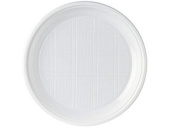 Одноразовые тарелки плоские D-205мм 100шт, белые, А