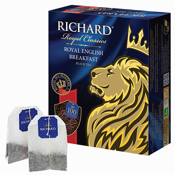 Чай пакетированный RICHARD Royal English Breakfast, черный, 100п*2г, 100270
