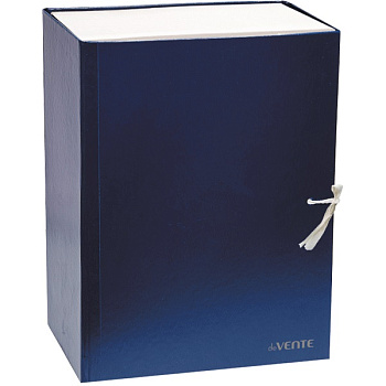 Короб архивный А4 150мм, на завязках, бумвинил deVENTE, синий